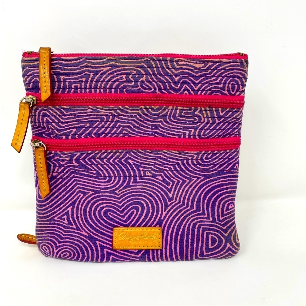 Purple and Pink Patterned Women's Dooney & Bourke Crossbody Bag
